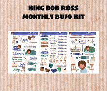 King Bob Ross Monthly Bujo Sticker Kit Digital Download