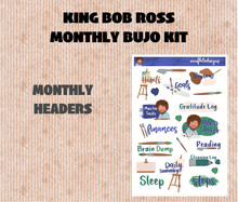 King Bob Ross Monthly Bujo Sticker Kit Digital Download