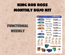 King Bob Ross Monthly Bujo Sticker Kit Digital Download