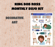 King Bob Ross Monthly Bujo Sticker Kit Digital Download
