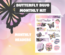 Butterfly Monthly Bujo Sticker Kit - Physical Stickers