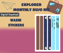 Explore Monthly Bujo Sticker Kit Digital Download