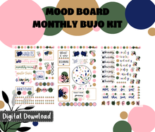 Mood Board Monthly Bujo Sticker Kit Digital Download