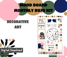 Mood Board Monthly Bujo Sticker Kit Digital Download