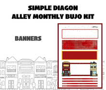 Diagon Alley Monthly Bujo Sticker Kit - Physical Stickers