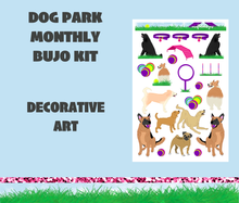 Dog Park Monthly Bujo Sticker Kit Digital Download