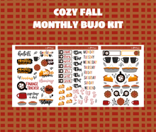 Cozy Fall Monthly Bujo Sticker Kit - Physical Stickers