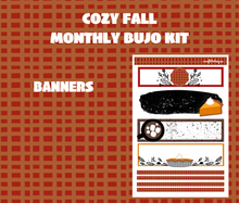 Cozy Fall Monthly Bujo Sticker Kit - Physical Stickers