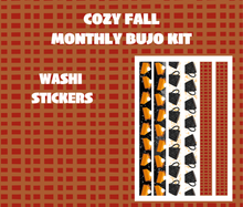Cozy Fall Monthly Bujo Sticker Kit - Physical Stickers