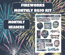 Fireworks Monthly Bujo Sticker Kit - Physical Stickers