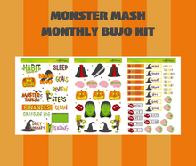 Monster Mash Monthly Bujo Sticker Kit - Physical Stickers