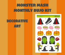 Monster Mash Monthly Bujo Sticker Kit - Physical Stickers