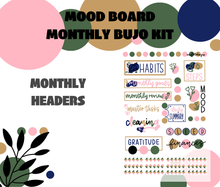 Mood Board Monthly Bujo Sticker Kit - Physical Stickers