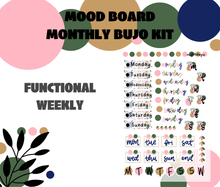 Mood Board Monthly Bujo Sticker Kit - Physical Stickers