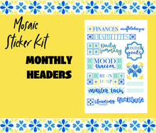 Mosaic Tile Monthly Bujo Sticker Kit - Physical Stickers