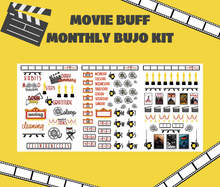 Movie Buff Monthly Bujo Sticker Kit Digital Download
