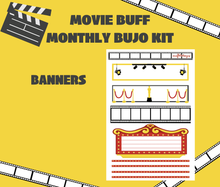 Movie Buff Monthly Bujo Sticker Kit Digital Download