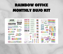 Rainbow Office Monthly Bujo Sticker Kit - Physical Stickers