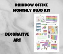 Rainbow Office Monthly Bujo Sticker Kit - Physical Stickers
