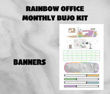 Rainbow Office Monthly Bujo Sticker Kit - Physical Stickers