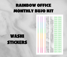 Rainbow Office Monthly Bujo Sticker Kit - Physical Stickers