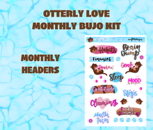 Otterly Love Monthly Bujo Sticker Kit Digital Download