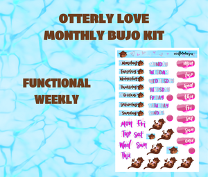 Otterly Love Monthly Bujo Sticker Kit Digital Download