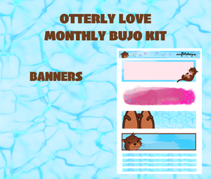 Otterly Love Monthly Bujo Sticker Kit Digital Download