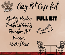 Cozy Pet Cafe Monthly Bujo Sticker Kit - Physical Stickers