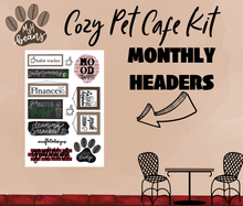 Cozy Pet Cafe Monthly Bujo Sticker Kit - Physical Stickers