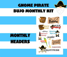 Pirate Gnome Monthly Bujo Sticker Kit - Physical Stickers