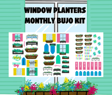 Window Planters Monthly Bujo Sticker Kit - Physical Stickers