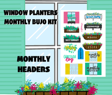 Window Planters Monthly Bujo Sticker Kit - Physical Stickers