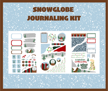 Snowglobe Journaling Sticker Kit Digital Download
