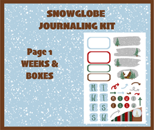 Snowglobe Journaling Sticker Kit Digital Download