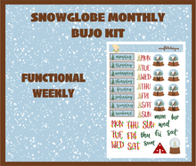 Snowglobe Monthly Bujo Sticker Kit Digital Download