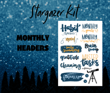 Stargazer Monthly Bujo Sticker Kit - Physical Stickers
