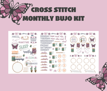 Cross Stitch Monthly Bujo Sticker Kit Digital Download