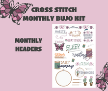 Cross Stitch Monthly Bujo Sticker Kit Digital Download