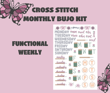 Cross Stitch Monthly Bujo Sticker Kit Digital Download