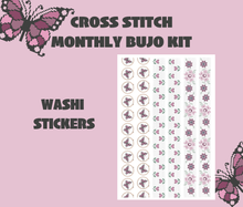 Cross Stitch Monthly Bujo Sticker Kit Digital Download