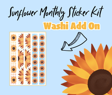 Sunflower Theme Monthly Bujo Sticker Kit - Physical Stickers