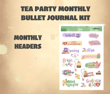 Tea Party Monthly Bujo Sticker Kit - Physical Stickers