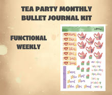 Tea Party Monthly Bujo Sticker Kit - Physical Stickers