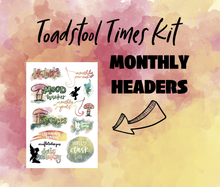 Toadstool Times Monthly Bujo Sticker Kit - Physical Stickers