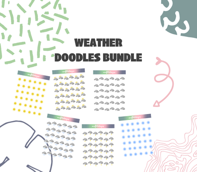 Weather Number Doodle Bundle Digital Download