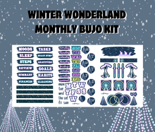 Winter Wonderland Monthly Bujo Sticker Kit - Physical Stickers