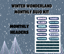 Winter Wonderland Monthly Bujo Sticker Kit - Physical Stickers
