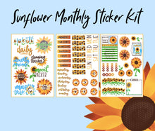 Sunflower Theme Monthly Bujo Sticker Kit - Physical Stickers
