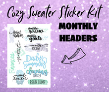 Cozy Sweater Monthly Bujo Sticker Kit - Physical Stickers